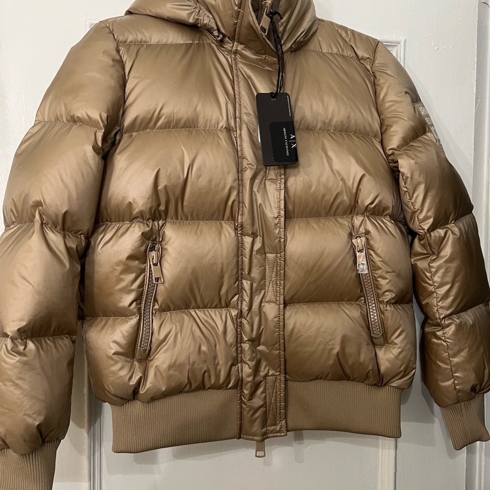 Armani Exchange Gold Puffer Jacket